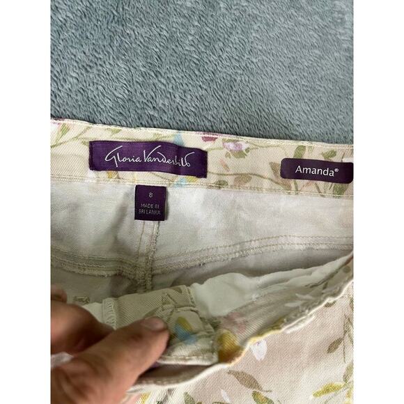 Gloria Vanderbilt Amanda Floral Tapered Jeans Size 8 Excellent Cond - Picture 7 of 9